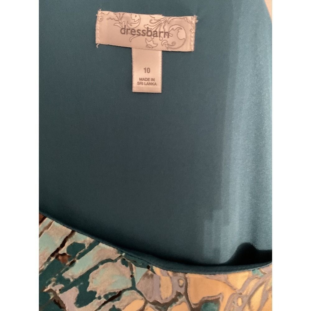 Dressbarn Womens Sheath Dress Side Knot Abstract Butterfly Print Teal Size 10 - Picture 4 of 5